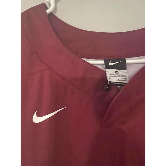 NIKE Baseball Vapor Maroon Pullover Wind Breaker Mesh Jacket - Picture 2 of 5